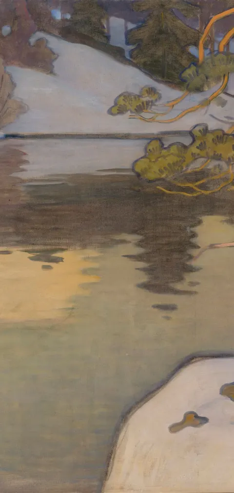Väinö Blomstedt, Lake with Snow on the Shore