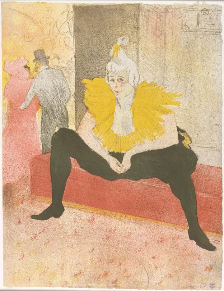 The Seated Clowness (Mademoiselle Cha-u-ka-o), from "Elles", by Henri de Toulouse-Lautrec