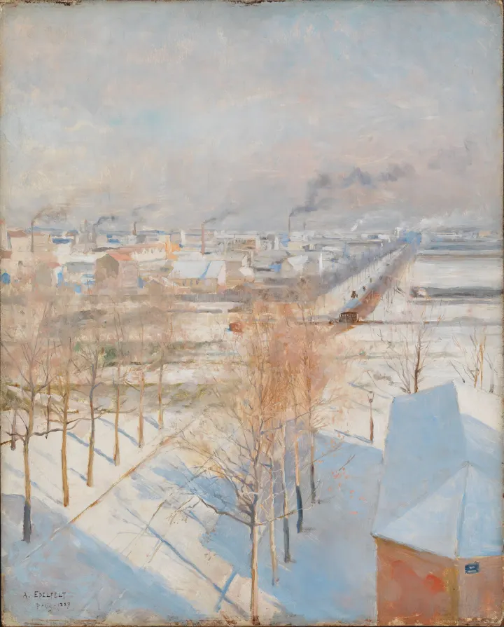 Paris in Snow, by Albert Edelfelt