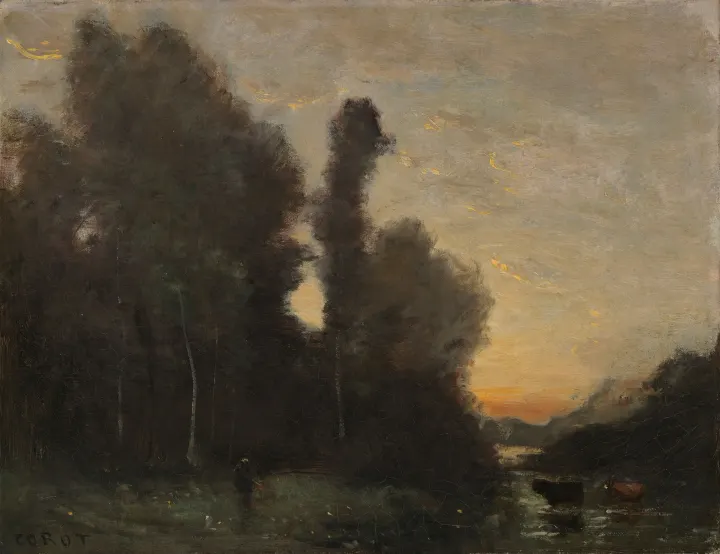 Landscape, Evening Mood, by Jean-Baptiste-Camille Corot
