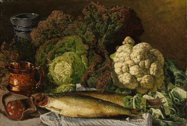 Still Life with Vegetables and Fish, by Fanny Churberg