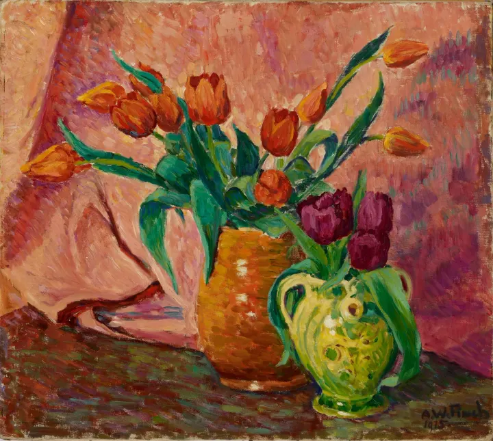 Two Vases with Tulips, by Alfred William Finch