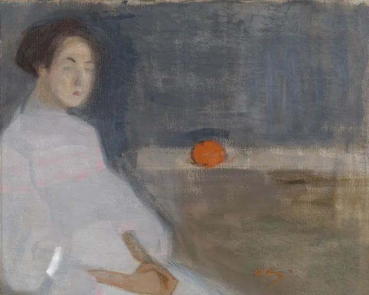 Costume Picture I (Girl with Orange, The Baker's Daughter), by Helene Schjerfbeck