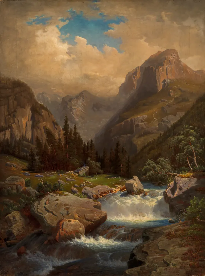 Bavarian Mountain Scenery, Copy After Franz Hengsbach, by Augusta Soldan