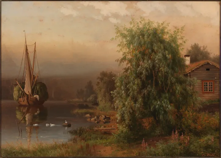 Landscape in Morning Fog, by Ferdinand von Wright