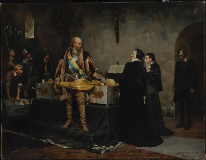 Duke Karl Insulting the Corpse of Klaus Fleming, by Albert Edelfelt
