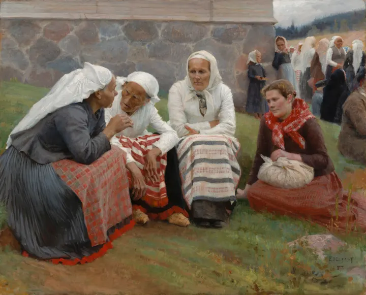 Women of Ruokolahti on the Church Hill, by Albert Edelfelt