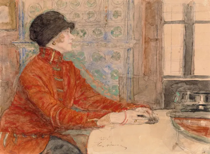 Woman Seated at a Table, by Ilja Repin