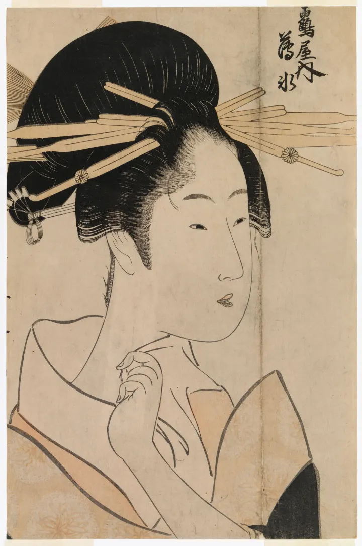 Portrait of a Geisha of the Uyo Tearoom, by Kitagawa Utamaro