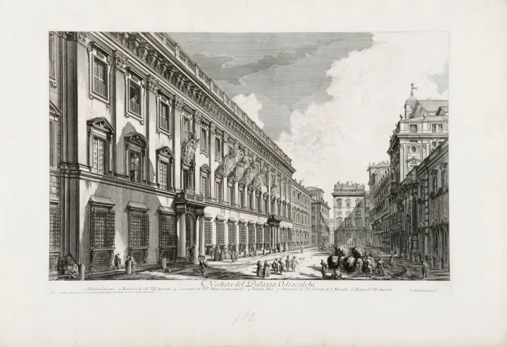 The Palazzo Odescalchi in Rome, from the series Vedute di Roma, by Giovanni Battista Piranesi