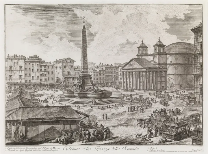 View of the Piazza della Rotonda, from the series Vedute di Roma, by Giovanni Battista Piranesi