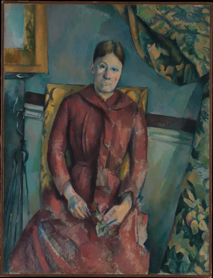 Madame Cézanne (Hortense Fiquet, 1850–1922) in a Red Dress, by Paul Cézanne