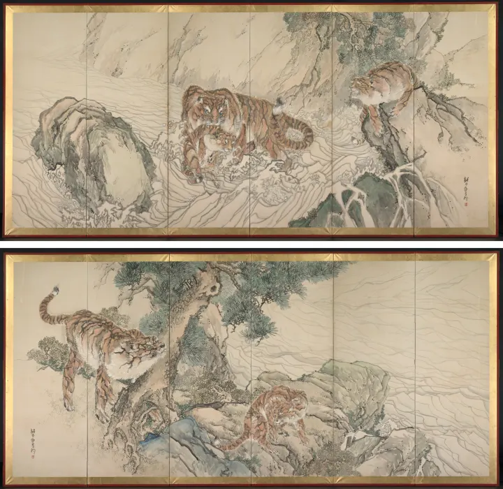 Tiger Family, by Kishi Ganku
