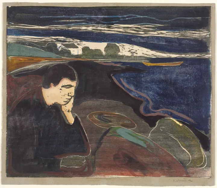 Evening, Melancholy I, by Edvard Munch