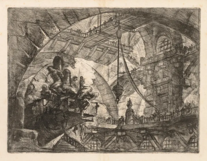 Prisoners on a Projecting Platform, Plate 10, by Giovanni Battista Piranesi