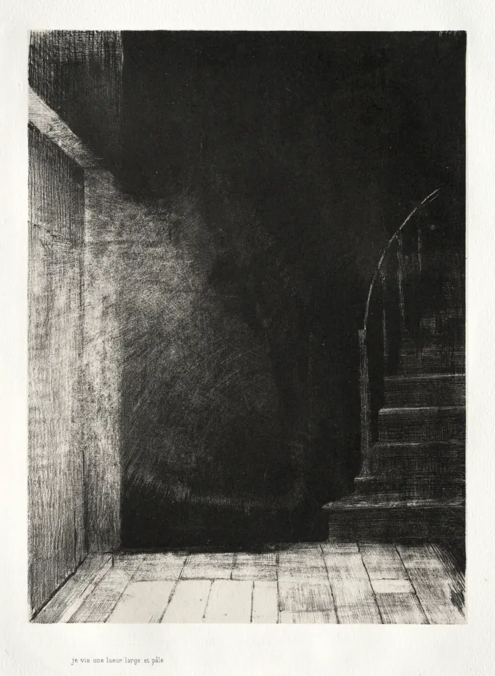 I Saw a Flash of Light, Large and Pale, by Odilon Redon