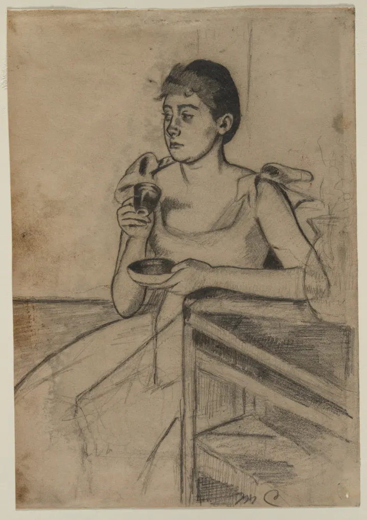 After-Dinner Coffee (recto), by Mary Cassatt