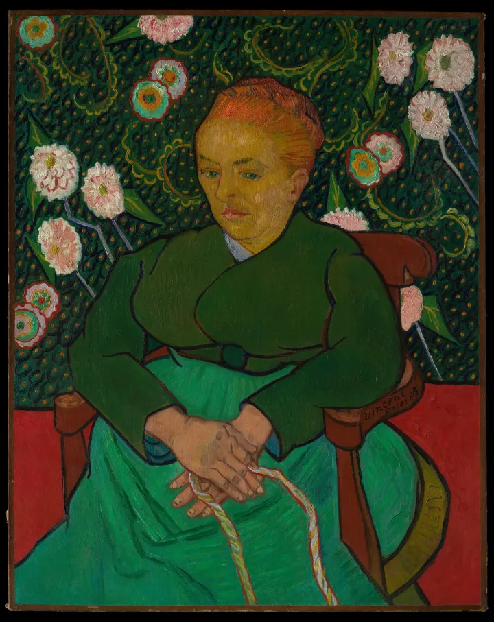 La Berceuse (Woman Rocking a Cradle; Augustine-Alix Pellicot Roulin, 1851–1930), by Vincent van Gogh