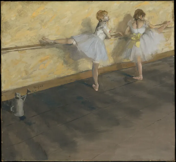 Dancers Practicing at the Barre, by Edgar Degas